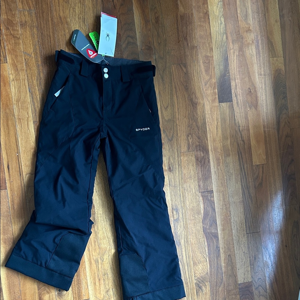Spyder kids black ski pants age 12 NWT